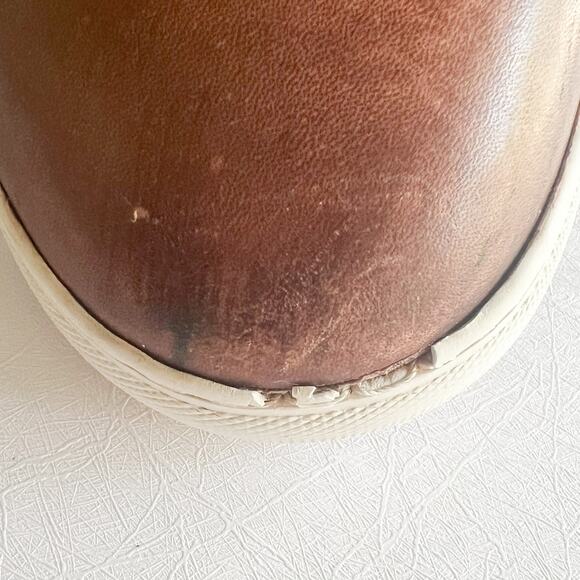 Robert Graham Skull Embossed Brown Leather Sneaker - Picture 9 of 16